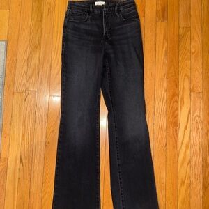 Good American Black Flare Wide Leg Jeans